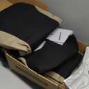 Skechers Seat Covers, Premium Breathable Polyester Seat Covers, Car Seat Covers Front Seats Airbag Compatible, Automotive Comfort for Most Cars, Vans, Trucks, SUVs (Two Front, Beige) (Black and Beige)