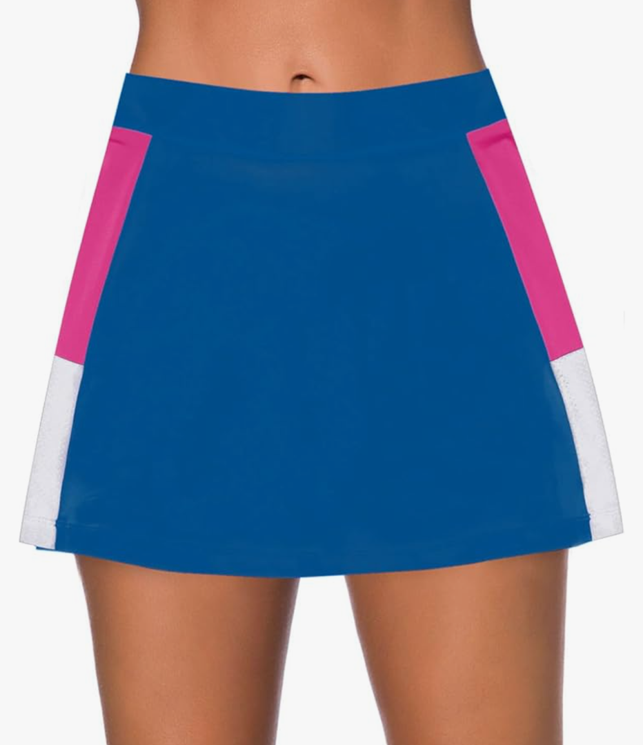 Dokotoo Womens Swim Skirt Tummy Control Color Block Tankini Swimdress Bikini Bathing Suit Swimsuit Bottoms 2XL