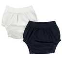 AQX Adult Plastic Pants, Reusable Waterproof Underwear for Incontinence, Leakproof High Waist Cloth Diaper Covers 2Pcs (BlackWhite-2Pcs, S)