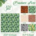 120Pcs Jungle Safari Wild Animal Party Supplies Disposable Jungle Zoo Animal Print Tropical Paper Napkins for Birthday Party, Baby Shower and Safari Theme Decorations, 6 Style