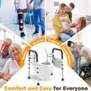 Toilet Safety Rails for Seniors, Adjustable Height & Width Toilet Safety Frame with Handles (350LB Capacity), Elderly Assistance Products for Handicapped, Foldable Toilet Bars Fits Any Toilet
