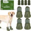 EXPAWLORER Dog Shoes for Small Medium Large Dogs, Waterproof Non-Slip Dog Snow Booties for Winter with Socks, Easy On & Off Pet Boots & Paw Protectors, Easy-Clean for Beach Outdoor Rain , Green, Size 9, XL (Paw Width:2.8in)