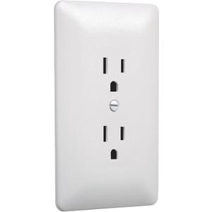 TayMac MW2000W Masque 2000 Series 1-Gang Nonmetallic Decorator Style Duplex Cover-Up Wall Plate, White, 5-Pack