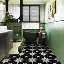 Peel and Stick Floor Tile 20 Pcs floor tile stick Waterproof, 11.81 In *11.81 In Vinyl Flooring Black, Peel and Stick Flooring for Bathroom, Kitchen and Bedroom, Easy to Install Self-adhesive