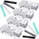 4 Pcs Cable Organizer Box, Clear Plastic Cord Storage Organizer with 40 Wire Ties Charging Cord Storage Organizers with Lid for Home Office Desk Drawer Organizers and Accessories