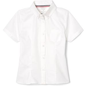 French Toast Girls' Short Sleeve Oxford Shirt (White)