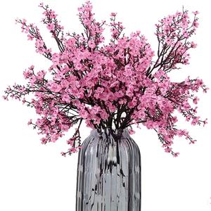 JAKY-Global Babys Breath Fabric Cloth Artificial Flowers 6 Bundle European Fake Silk Plants Decor Wedding Party Decoration Bouquets Real Touch DIY Home Garden(Pink)