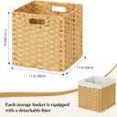 DULLEMELO Wicker Storage Cube Set - 11 Inch Wicker Baskets with Handles for Organizing Shelves, Natural - Set of 4