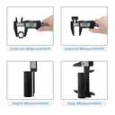 2 x Digital Caliper, Adoric 0-6" Calipers Measuring Tool - Electronic Micrometer Caliper with Large LCD Screen, Auto-Off Feature, Inch and Millimeter Conversion (Black)