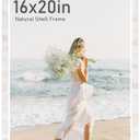 Tanmicoshomy 16x20 White Picture Frames for Wall, Natural Shell Inlay Mosaic Beachy Wedding Photo Frames Display 16x20 Photo Without Mat(16x20inch, White,1pc)