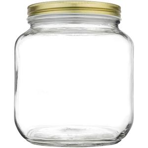 kitchentoolz Half Gallon Mason Jar Wide Mouth with Airtight Metal Lid  Safe for Fermenting, Pickling, Sourdough & Kombucha  Glass 64 oz Mason Jar  Made in USA  BPA Free