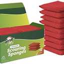 SCRUBIT Multi-Purpose Dish Scrub Sponge, Non Scratch Scouring Pads, Cleaning Sponges for pots, Dishes & Non-Stick Cookware - Pot Scrubber Sponges for Kitchen & Bathroom - 12 Pack Dish Sponge (Red)