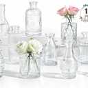 12 Pack Bud Vase in Bulk - BEAHOT Clear Flower Vases for Wedding Decorations, Glass Vase for Table Decorations, Small Vase for Home, Mother's Day, Centerpieces, Party, Office (Clear)