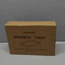 Marble Bathroom Tray for Countertop & Home Decor, Natural Decorative Marble Tray for Jewelry & Perfume Organizer, Luxury Stone Vanity Trays for Dresser, Kitchen Counter, 12" x 8", Gray Black