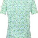 SSLR Womens Hawaiian Shirts Short Sleeve Blouses Casual Button Down Shirts for Women (Blue, XXXL)