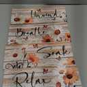 4 Pcs Farmhouse Orange Bathroom Wall Decor Orange Daisy Floral Flowers and Butterfly Wall Art Relax Soak Unwind Breathe Rustic Wood Plaque for Kitchen Home Bedroom(10 x 4 Inch)