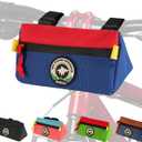 Bike Handlebar Bag,Kids Bicycle Front Basket Pack,Waterproof Bikes Bag,Small Bicycle Handle Bar Bag for Boys Girls Men Women (Blue+Red)