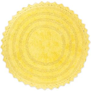 DII Crochet Collection Reversible Bath Mat, Round, 27.5" Diameter, Yellow