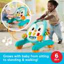 Fisher-Price Baby Push Toy Musical Penguin Walker, 2-in-1 Infant to Toddler Activity Play for Motor Skills Development Ages 6+ Months