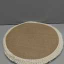 FunWheat 15 Inch Round Jute Placemats Set of 12, Braided Burlap Table Mats for Dining Table, Heat Resistant Farmhouse Woven Placemats for Fall Farmhouse Decor (Short Tassels)