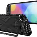 Protective Case Dockable for Switch 2 DOBEWINGDELOU TPU Protector Case Cover Skin Accessories for Game Handheld 2025 Shockproof Non-Slip Anti-Collision Black