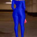 acelyn 2 Piece Outfits for Women Sexy Off Shoulder Tops Bodycon Flared Pant Sets Club Outfits Tracksuit (Blue, XL)