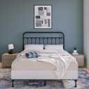 Vintage Metal Headboards, Adjustable Height Iron Frame, Farmhouse Rustic Style, Elegant and Durable Design, Easy Assembly, Universal Fit for Kids & Adults, Queen Size, Black Finish