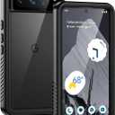 Lanhiem Pixel 8 Pro Case, IP68 Waterproof Dustproof Case with Built-in Screen Protector, Rugged Full Body Shockproof Protective Clear Cover for Google Pixel 8 Pro, Black