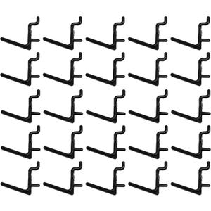 JSP Manufacturing Pegboard Hooks Non-Locking Plastic L Style Hook | Garage Tool Storage Craft Hooks Pegboard Accessories (100, Black)