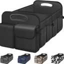 Femuar Car Trunk Organizer with Large Capacity Waterproof Car Accessories for Women & Men, Collapsible Trunk Organizer for Suv/Jeep/Sedan (Black, Standard)