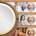 Lighted Makeup Mirror, 20X/1X Magnifying Mirror with 3 Color Light, 9 Inch Rechargeable Makeup Mirror with Lights and Magnification, Brightness Adjustable, 360 Rotation Vanity, Gift for Women