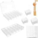 Rumhut 2 Pack Embroidery Floss Organizer with 216 Pcs Embroidery Floss, Floss Windern and Floss Number Stickers for Craft DIY Embroidery Sewing Storage