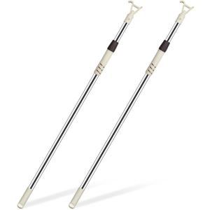 2Pcs Telescoping Skylight Rod Pole with Hook 41-63Inch Wand for Blinds Shutters Adjustable Tension Rod for Blind Shades Curtain Pull Wand for Skylight Cordless Window