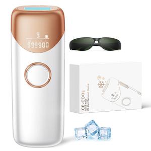 Ubroo Laser Hair Removal with 5 Ice Cooling,Hand-held Hair Removal Device IPL Hair Removal for Women and Men,Reduce Hair Regrowth,Full Body Use for Legs,Bikini,ArmpitsGold