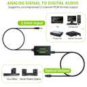 LiNKFOR 3.5mm to SPDIF Converter Analog to Digital Audio Adapter for Enhanced Sound Toslink Optical Output 3.5mm to Optical with Optical Cable for Amplifiers & Soundbars