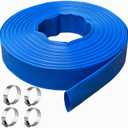 1 IN x 50 FT Pool Backwash Hose, Heavy Duty Flat Discharge Hose, Weather and Burst Resistant, Best Pool Hoses for Inground Pools, Pool Filter Hose & Pool Drain Hose