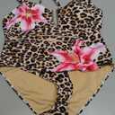 Herseas Womens 2 Piece High Waisted U Wire Bikini Set Floral Print Swimsuit Crisscross Back Bathing Suit Beach Swimwear, XL