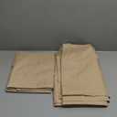 LAMIT Full Blackout Window Curtains for Bedroom, 54 Inches Thermal Farmhouse Curtains Back Tab and Rod Pocket Privacy Protected Burlap Panels with White Liner, 2 Panels, 38 x 54 Inch, Linen