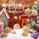 Suzile 18 Pcs Velvet Christmas Tree Ornaments Flocked Christmas Ball Decorations Xmas Balls Holiday Hanging Ornaments for Xmas Tree Wreath Garland Holiday Fireplace Decoration (Champagne)