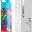 Simple Modern Kids Summit Water Bottle with Straw Lid | 18oz Stainless Steel Tumbler for Toddlers, School | Tie-Dye