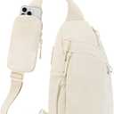 Sling Bag Nylon Crossbody Bags for Women with Anti-theft RFID Blocking Pocket Cross Body Purse Adjustable Shoulder Strap (Large, White)