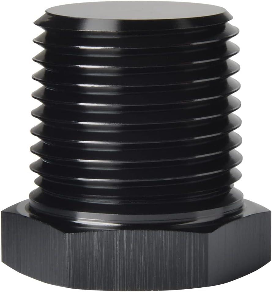 3/4" NPT Male Thread Hex Head Pipe Plug Fitting Adapter Aluminum Black