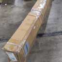 Smart Standard 36 x 96 inch Glass Barn Door with 6.6FT Brushed Nickel Sliding Hardware Kit & Handle, Pre-Drilled Ready to Assemble, Waterproof PVC Coating, White, 5-Panel Glass