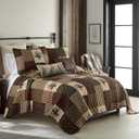 Donna Sharp Pine Panels King Quilt Set, 104" x 96" | Includes 1 Quilt and 2 King Shams, Machine Washable
