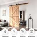 EaseLife 6.6FT Bypass Double Sliding Barn Door Hardware Kit,Single Track, Slide Smoothly Quietly, Easy Install (6.6FT Track Kit for Double 45" Wide Door)