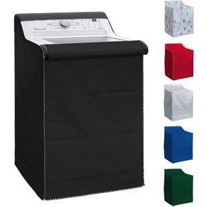 BlueStars Washing Machine Cover For Top-load - Premium Outdoor Protection For Most Washer Dryer Cover - W29x D28x H43 (Black)