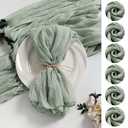 LZY 60 Pack Gauze Cheesecloth Napkins 20x20 Inch Dinner Cloth Napkins, Soft Boho Table Napkins Rustic Wrinkled Cheese Cloth Napkins Bulk for Wedding Party Baby Shower Event Decor (Sage Green)