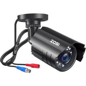 ZOSI 1080P HD TVI Security Camera for Home Office Surveillance CCTV System, 2MP Outdoor Indoor Weatherproof Bullet BNC Camera with Metal Housing, Night Vision, for 1080P/5MP/4K HD-TVI Analog DVR (Wired-1Cam)