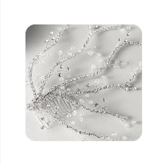 SWEETV Wedding Hair Comb Bridal Hair Pieces Rhinestone Bride Hair Clips Crystal Bridal Headband Elegant Vine Sparkling Wedding Hair Accessories for Women and Girls
