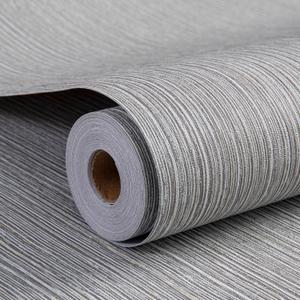 Haimin Grasscloth Wallpaper Textured 24in X 393in Fabric Contact Paper Brown Wall Paper Textured Linen Wallpaper Peel and Stick Self-Adhesive Thick Vinyl Embossed Film Wallpaper (Gray Brown)